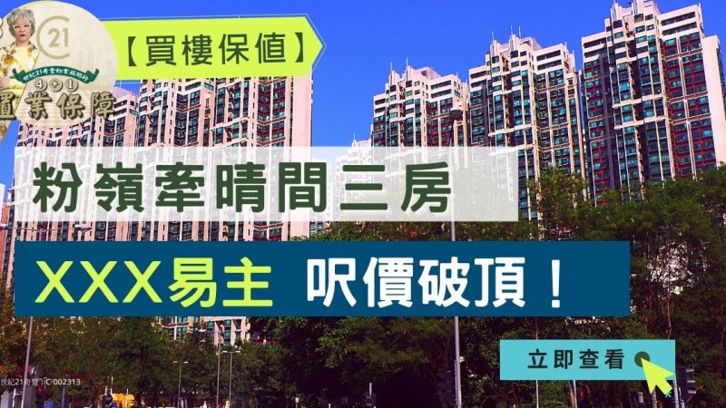 粉嶺牽晴間中層三房戶XXX萬沽 單位近13年升值近2倍