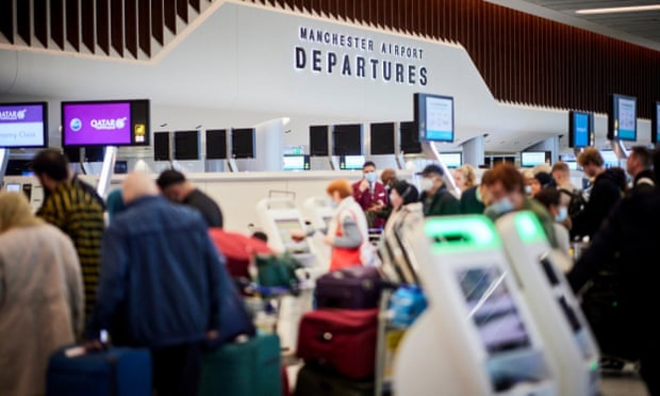 ‘We left at 5am for a 3pm flight’: travellers facing long waits at Manchester airport